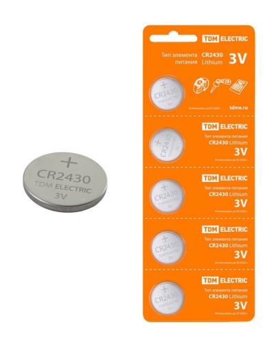 CR2430 Lithium 3V BP-5 TDM (SQ1702-0030). Элемент питания. TDM ЕLECTRIC в Стерлитамаке