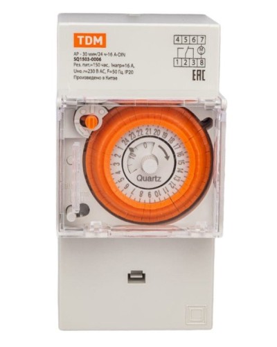 АР-30мин/24ч-16А-DIN (3 модуля) TDM (SQ1503-0006). Аналоговое суточное реле. TDM ЕLECTRIC в Стерлитамаке