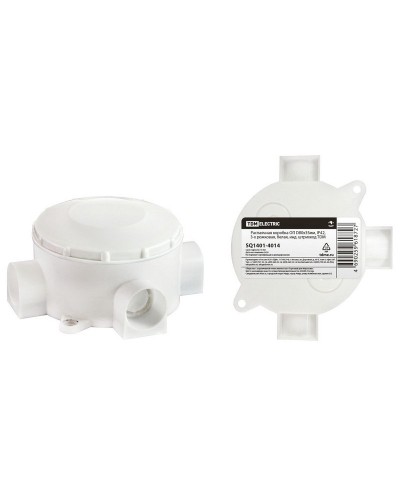 Распаячная коробка ОП D80х35мм, IP42, 3-х рожковая, белая TDM (SQ1401-4014). Распаячная коробка ОП. TDM ЕLECTRIC в Стерлитамаке
