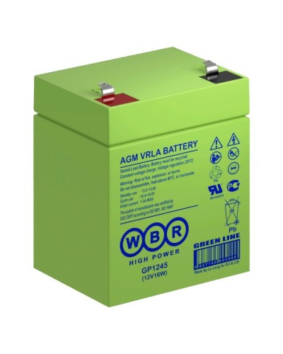 WBR GP1245 (12V16W). Аккумулятор герметичный свинцово-кислотный. WBR в Стерлитамаке