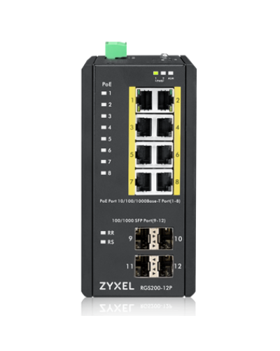 RGS200-12P-ZZ0101F. Промышленный L2 PoE+ коммутатор. ZYXEL в Стерлитамаке