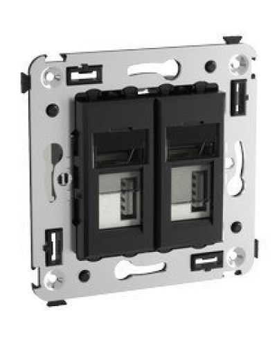 Розетка USB в стену Avanti черный квадрат (4402543). Розетка USB. ДКС в Стерлитамаке