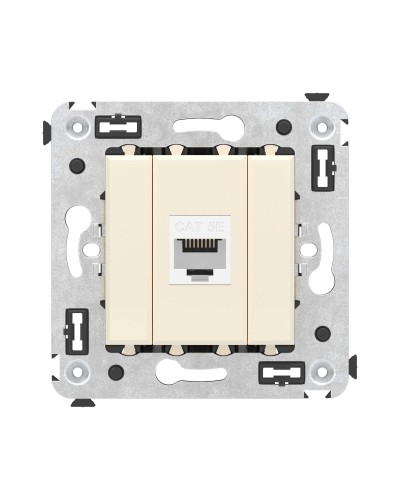 Розетка RJ-45 в стену, кат.5E, Avanti, одинарная, ванильная дымка (4405663). Розетка компьютерная. ДКС в Стерлитамаке