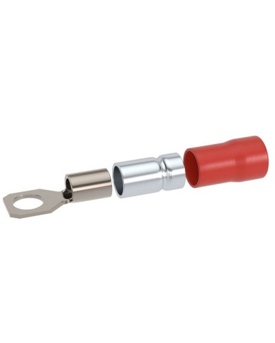 Наконечник НКИ 0,25-1,5 М5 (D5,3мм) с отверстием под винт (100 шт) (2A5P-DS-PVC). Наконечник с отверстием под винт и изолированным фланцем ПВХ, двойная гильза. ДКС в Стерлитамаке