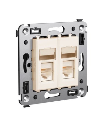 Розетка RJ-45 Avanti в стену двойная экранированная ванильная дымка (4405364). Розетка. ДКС в Стерлитамаке