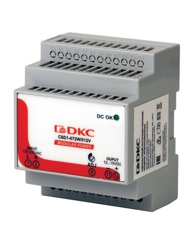 Источник питания однофазный 72Вт, 5А, 12В (XCSD1072W012VAA). Источник питания  MODULAR POWER однофазный. ДКС в Стерлитамаке