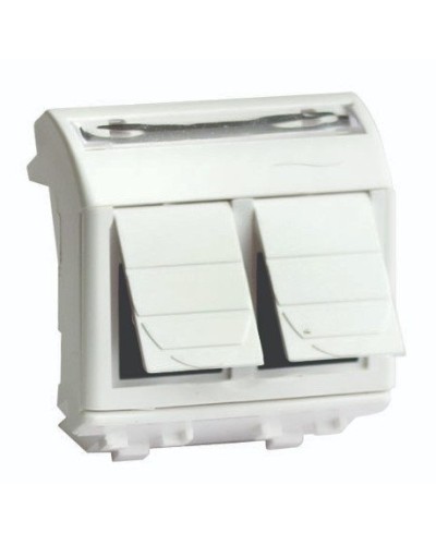 Розетка RJ-45 Brava 2 модуля слоновая кость (75459S): Розетка компьютерная с двумя разъёмами в Стерлитамаке