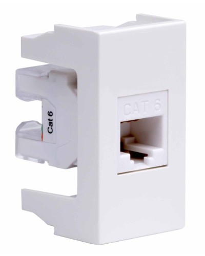 Розетка RJ-45 Viva 1 модуль кат.6A белая (45058). Розетка компьютерная экранированная с одним разъёмом. ДКС в Стерлитамаке