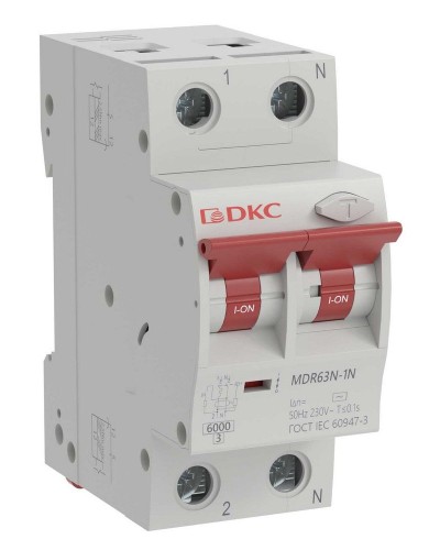 YON max MDR, 1P+N, 30mA, 16A, 6kA, А (MDR63N-1N2C16-A). Автоматический выключатель дифференциального тока. ДКС в Стерлитамаке