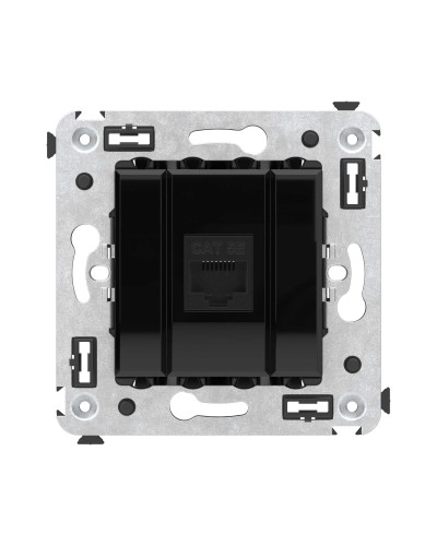 Розетка RJ-45 в стену, кат.5E, Avanti, одинарная, черный квадрат (4402663). Розетка компьютерная. ДКС в Стерлитамаке