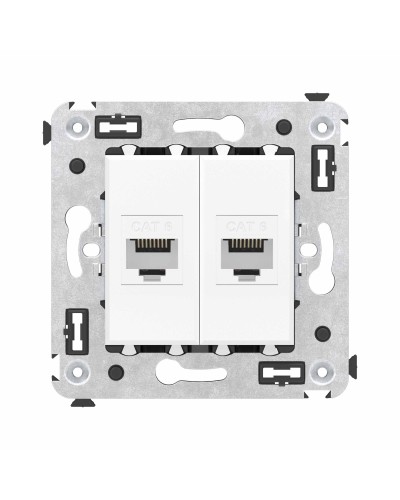Розетка RJ-45 в стену, кат.6E, Avanti, двойная, белое облако (4400694). Розетка компьютерная. ДКС в Стерлитамаке