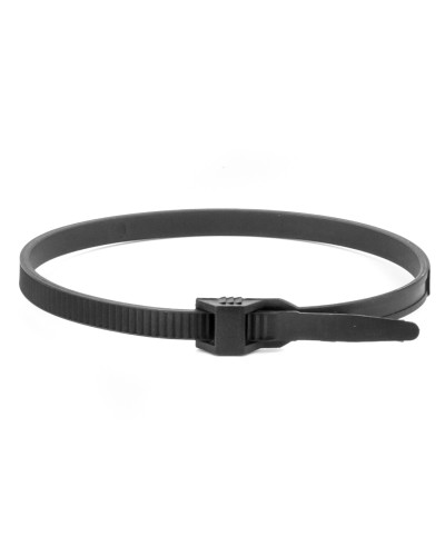 Хомут 9х300 P6.6 черный (100шт) (26502SR). Хомут с плоским замком. ДКС в Стерлитамаке