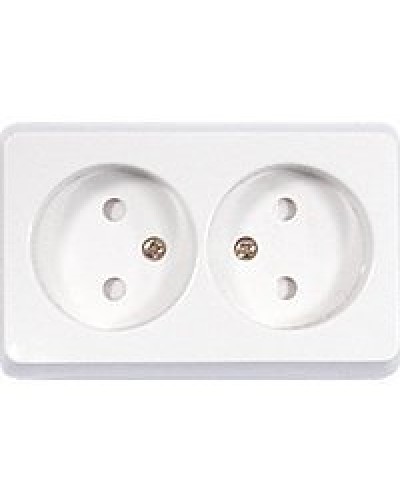 Розетка двойная открытой установки без з/к, бежевый, LK Standard (813601). Розетка без заземляющих контактов с защитными шторками. Экопласт в Стерлитамаке