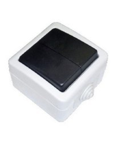 Переключатель двухклавишный 2-полюсный с 2 мест EF602SA, серый, LK Aqua (80006). Переключатель. Экопласт в Стерлитамаке