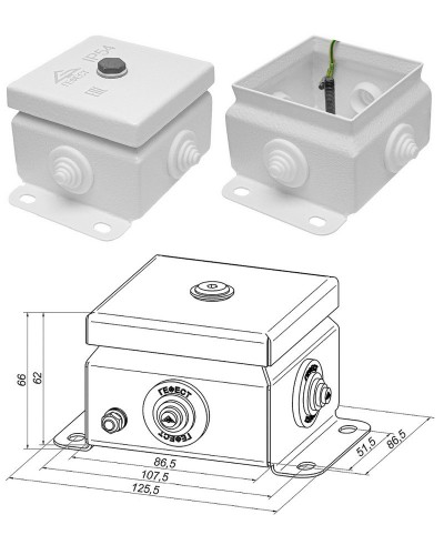 КМ IP55-0808 (без DIN рейки). Коробка монтажная электротехническая. Гефест в Стерлитамаке
