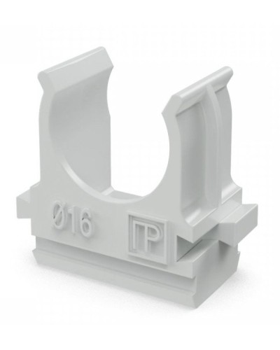 Крепеж-клипса для труб АБС-пластик в п/э D16 (100 шт) (PR.02616). Крепление для труб ПВХ. Промрукав в Стерлитамаке