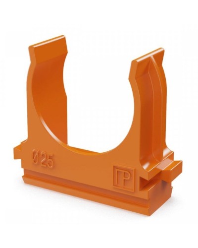 Крепёж-клипса для труб АБС-пластик оранжевая D25 (100 шт) (PR13.0065). Крепление для труб ПВХ. Промрукав в Стерлитамаке