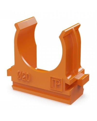 Крепёж-клипса для труб АБС-пластик оранжевая D20 (100 шт) (PR13.0064). Крепление для труб ПВХ. Промрукав в Стерлитамаке