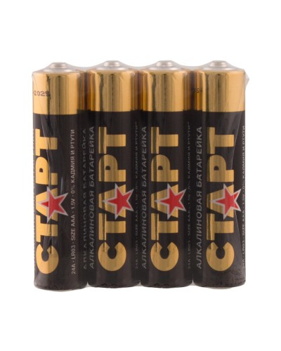 СТАРТ LR03-SH4-BOX (1,5 В, AAA, LR03), упак. 4 шт.. Алкалиновые батарейки. СТАРТ в Стерлитамаке